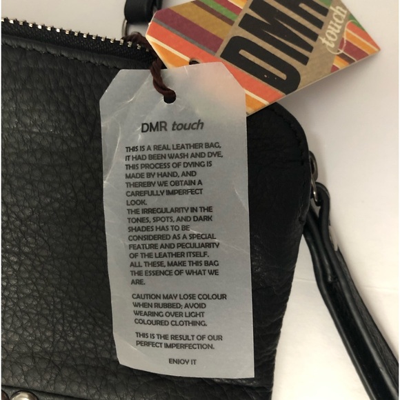 DMR touch black leather studded clutch or crossbody bag - Picture 5 of 12